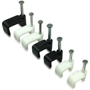 On1shelf (Black, 14mm) Flat Cable Clips with fixing nail, 50 Pieces On1shelf (Black, 14mm) Flat Cable Clips with fixing nail, 50 Pieces
