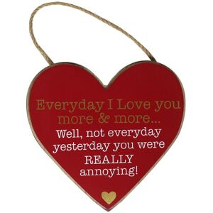 WIDDOP and Co. Red MDF Hanging Heart Plaque 'Everyday I Love you ..... Valentines Day WIDDOP and Co. Red MDF Hanging Heart Plaque 'Everyday I Love you ..... Valentines Day