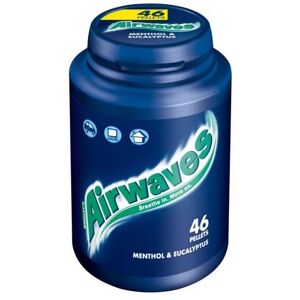 Wrigley Airwaves Menthol Bottle 46-Piece Sugarfree Gum - Case of 6 (6 x 46) with Menthol Wrigley Airwaves Menthol Bottle 46-Piece Sugarfree Gum - Case of 6 (6 x 46) with Menthol