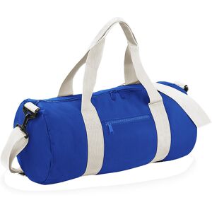 (One Size, Bright Royal/off White) Bagbase Plain Varsity Barrel / Duffle Bag (20 (One Size, Bright Royal/off White) Bagbase Plain Varsity Barrel / Duffle Bag (20