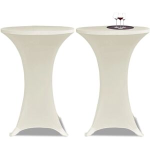 VidaXL 80cm Cream Stretch Table Cover - 2 pcs VidaXL 80cm Cream Stretch Table Cover - 2 pcs