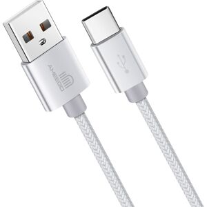 Ameego (1 metre, White) Heavy Duty Braided Fast Charge USB-C Type C Data Charger Chargi Ameego (1 metre, White) Heavy Duty Braided Fast Charge USB-C Type C Data Charger Chargi