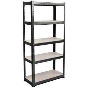 TMZ Heavy Duty Storage Racking 5 Tier Black Shelving Boltless for Garage TMZ Heavy Duty Storage Racking 5 Tier Black Shelving Boltless for Garage