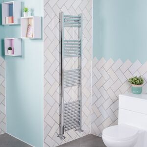 PlumbGalaxy Bergen 1600 x 395mm Straight Chrome Heated Towel Rail PlumbGalaxy Bergen 1600 x 395mm Straight Chrome Heated Towel Rail