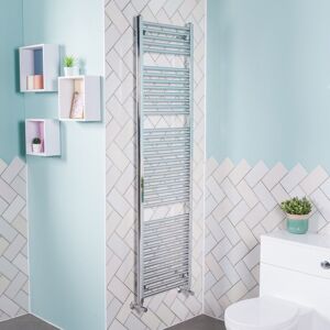 PlumbGalaxy Bergen 1800 x 500mm Straight Chrome Heated Towel Rail PlumbGalaxy Bergen 1800 x 500mm Straight Chrome Heated Towel Rail