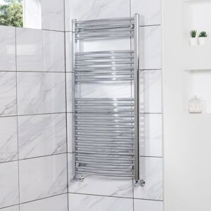 PlumbGalaxy Fjord 1200 x 600mm Curved Chrome Heated Towel Rail PlumbGalaxy Fjord 1200 x 600mm Curved Chrome Heated Towel Rail