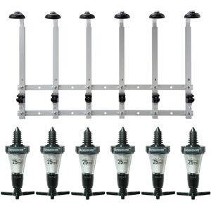 Beaumont 6 x 25ml Solo Bar Optic Spirit Measures & 6 x 70cl/1L Bottles with Wall Mounted Beaumont 6 x 25ml Solo Bar Optic Spirit Measures & 6 x 70cl/1L Bottles with Wall Mounted