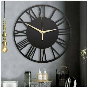 Unbranded Modern 30CM Round Skeleton Minimalist Black Roman Numeral Wall Unbranded Modern 30CM Round Skeleton Minimalist Black Roman Numeral Wall