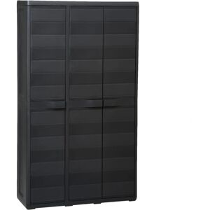 vidaXL Black Garden Storage Cabinet With 4 Adjustable Shelves vidaXL Black Garden Storage Cabinet With 4 Adjustable Shelves