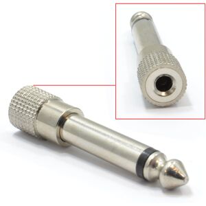 kenable Metal 3.5mm Stereo Socket to 6.35mm Mono Jack Plug Adapter kenable Metal 3.5mm Stereo Socket to 6.35mm Mono Jack Plug Adapter