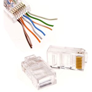 kenable RJ45 Cat 5e Cat 6 PASS THROUGH Ethernet Network Cables Plugs 10 Pack kenable RJ45 Cat 5e Cat 6 PASS THROUGH Ethernet Network Cables Plugs 10 Pack