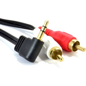 kenable Right Angle 3.5mm Stereo Jack to 2 RCA Phono Plugs Cable Gold 1m kenable Right Angle 3.5mm Stereo Jack to 2 RCA Phono Plugs Cable Gold 1m