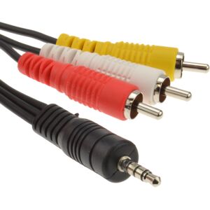 kenable 3.5mm 4 Pole Jack Plug to 3 x RCA Phono Composite & Audio Cable 2m kenable 3.5mm 4 Pole Jack Plug to 3 x RCA Phono Composite & Audio Cable 2m