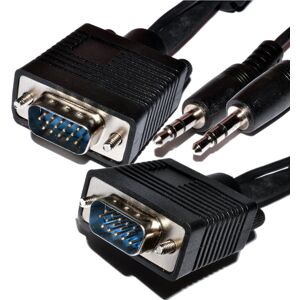 kenable VGA SVGA HD15 TV Video Cable with built in 3.5mm Jack Audio Lead 2m kenable VGA SVGA HD15 TV Video Cable with built in 3.5mm Jack Audio Lead 2m