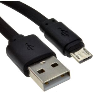 kenable FLAT USB A To MICRO B TYPE 24AWG FAST CHARGE Cable 2m Lead BLACK kenable FLAT USB A To MICRO B TYPE 24AWG FAST CHARGE Cable 2m Lead BLACK