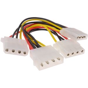 kenable 3 Way 4 pin PSU Power Splitter Cable LP4 Molex 1 to 3 Lead 15cm kenable 3 Way 4 pin PSU Power Splitter Cable LP4 Molex 1 to 3 Lead 15cm