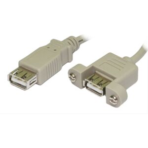kenable USB 2.0 Panel Mount A Female To A Female Socket 15cm Beige kenable USB 2.0 Panel Mount A Female To A Female Socket 15cm Beige