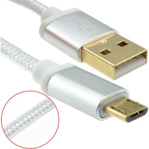 kenable BRAIDED Metal Ended GOLD USB 2.0 A To MICRO B 24AWG Cable 0.15m SILVER kenable BRAIDED Metal Ended GOLD USB 2.0 A To MICRO B 24AWG Cable 0.15m SILVER