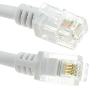 kenable ADSL 2+ High Speed Broadband Modem Cable RJ11 to RJ11 2m WHITE kenable ADSL 2+ High Speed Broadband Modem Cable RJ11 to RJ11 2m WHITE