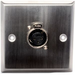 kenable XLR 3 Pin Socket Stainless Steel Wall Faceplate with Release 85x85mm kenable XLR 3 Pin Socket Stainless Steel Wall Faceplate with Release 85x85mm