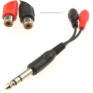 kenable 6.35mm Stereo Jack Plug to Twin RCA Phono Sockets Adapter Cable 10cm kenable 6.35mm Stereo Jack Plug to Twin RCA Phono Sockets Adapter Cable 10cm