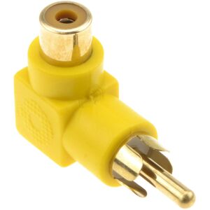 kenable Right Angled RCA Phono Adapter Yellow Video Plug to Socket Gold Plated kenable Right Angled RCA Phono Adapter Yellow Video Plug to Socket Gold Plated