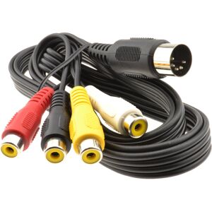 kenable 5 Pin Din 180 Degree to 4 x RCA Phono Female Sockets Red Cable 1.2m kenable 5 Pin Din 180 Degree to 4 x RCA Phono Female Sockets Red Cable 1.2m