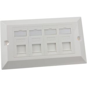 kenable RJ45 Face Plate Wall Sockets Cat6 Quad 4 Port with Keystones Jacks kenable RJ45 Face Plate Wall Sockets Cat6 Quad 4 Port with Keystones Jacks