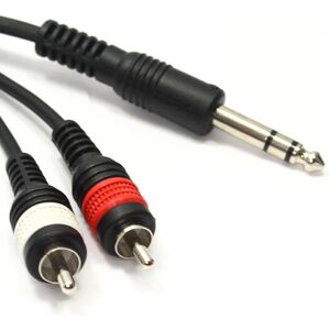 kenable PULSE PRO 6.35mm Stereo Jack to 2 x Phono Plugs Helical Shielded Cable 1.2m kenable PULSE PRO 6.35mm Stereo Jack to 2 x Phono Plugs Helical Shielded Cable 1.2m