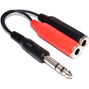 kenable 6.35mm Stereo Jack Plug to Twin 6.35mm Mono Sockets 15cm kenable 6.35mm Stereo Jack Plug to Twin 6.35mm Mono Sockets 15cm