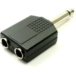 kenable Black 6.35mm Mono Jack Plug to Twin 6.35mm Mono Jack Sockets Splitter Ad kenable Black 6.35mm Mono Jack Plug to Twin 6.35mm Mono Jack Sockets Splitter Ad