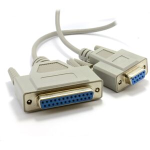 kenable D9 Serial Female Socket to D25 Female NULL Printer Cable 2m kenable D9 Serial Female Socket to D25 Female NULL Printer Cable 2m