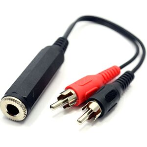 kenable Pro Signal 2 x Phono Plugs to MONO 6.35mm Jack Socket Cable 20cm kenable Pro Signal 2 x Phono Plugs to MONO 6.35mm Jack Socket Cable 20cm