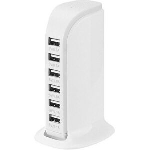 Unbranded (White) Multi 6 USB Ports Desktop Charger Tower Charging Dock Station Power Ada Unbranded (White) Multi 6 USB Ports Desktop Charger Tower Charging Dock Station Power Ada