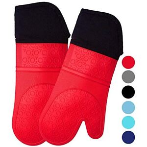 HOMWE Extra Long Silicone Oven Mitts (1 Pair) - 14.7-inch Heat-Resistant to 450F HOMWE Extra Long Silicone Oven Mitts (1 Pair) - 14.7-inch Heat-Resistant to 450F