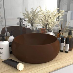 vidaXL Luxury Wash Basin Round Matt Dark Brown - Wash Basin vidaXL Luxury Wash Basin Round Matt Dark Brown - Wash Basin