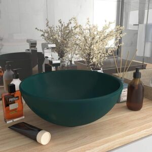 vidaXL Luxury Washbasin Round Matt Dark Green - Washbasin vidaXL Luxury Washbasin Round Matt Dark Green - Washbasin