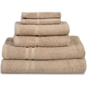 Allure Bath Fashions (Stone/Mocha) Allure Hotel Essentials Cotton 6 Piece Towel Bale 450gsm Allure Bath Fashions (Stone/Mocha) Allure Hotel Essentials Cotton 6 Piece Towel Bale 450gsm