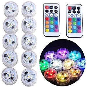 ZXX 10x Underwater LED Tea Lights, Submersible RGB Multicolor Waterproof 1.5" Flamel ZXX 10x Underwater LED Tea Lights, Submersible RGB Multicolor Waterproof 1.5" Flamel