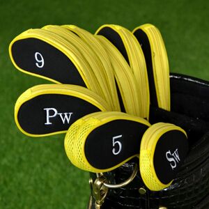 Unbranded (Yellow ) Golf Clubs Iron Head Covers Zipper Long Neck Gift Unbranded (Yellow ) Golf Clubs Iron Head Covers Zipper Long Neck Gift