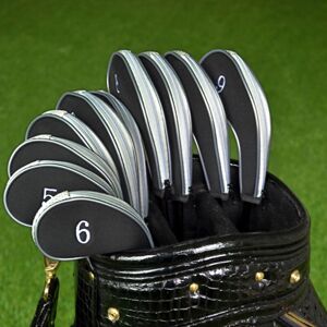 Unbranded (Silver) Golf Clubs Iron Head Covers Zipper Long Neck Gift Unbranded (Silver) Golf Clubs Iron Head Covers Zipper Long Neck Gift