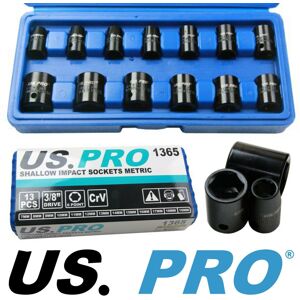 US PRO Tools 14pc Metric 3/8" Dr Impact Socket Shallow Set 7-19mm 1365 US PRO Tools 14pc Metric 3/8" Dr Impact Socket Shallow Set 7-19mm 1365