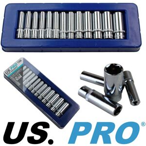 US PRO Tools 13pc 1/4" Deep Sockets 4-14mm Single Hex 6 Point NEW 1388 US PRO Tools 13pc 1/4" Deep Sockets 4-14mm Single Hex 6 Point NEW 1388