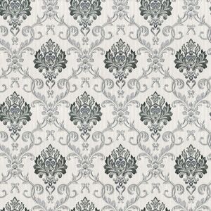 Duplex Damask Wallpaper Debona Grey Silver Embossed Textured Vinyl, Metallic Fin Duplex Damask Wallpaper Debona Grey Silver Embossed Textured Vinyl, Metallic Fin