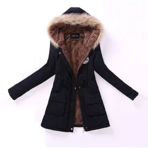 Unbranded (Black, S) Warm Fur Collar Hooded Jacket Slim Parka Outwear Unbranded (Black, S) Warm Fur Collar Hooded Jacket Slim Parka Outwear