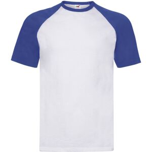 Fruit Of The Loom (White/Royal Blue, L) Short Sleeve Baseball T-Shirt For Mens Fruit Of The Loom (White/Royal Blue, L) Short Sleeve Baseball T-Shirt For Mens
