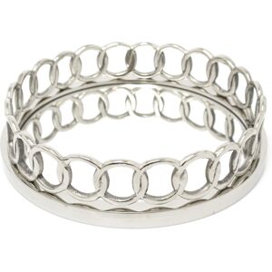 Carousel Home Deluxe Silver Circle Links Mirrored Tray 30.5cm Decorative Candle Tray Holder Carousel Home Deluxe Silver Circle Links Mirrored Tray 30.5cm Decorative Candle Tray Holder