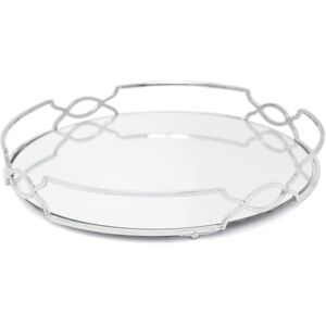 Carousel Home Art Deco Silver Mirrored Tray 30cm Decorative Candle Tray Holder - Perfume Dis Carousel Home Art Deco Silver Mirrored Tray 30cm Decorative Candle Tray Holder - Perfume Dis