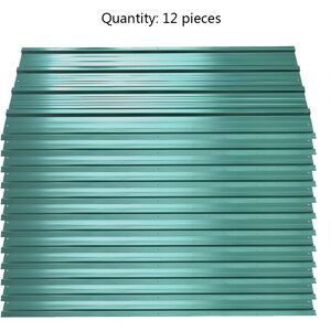 Living And Home 12 pcs Dark Green Steel Corrugated Roofing Sheet Roof Cover for Garden Shed L 12 Living And Home 12 pcs Dark Green Steel Corrugated Roofing Sheet Roof Cover for Garden Shed L 12