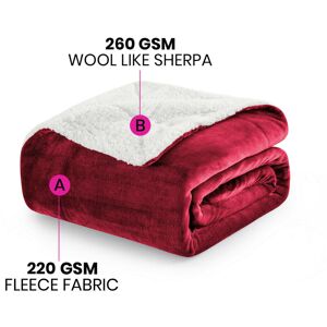 Imperial Rooms (Burgundy, 130x150 cm) Soft Sherpa Throw Blanket for Sofa Bed Warm Fleece Imperial Rooms (Burgundy, 130x150 cm) Soft Sherpa Throw Blanket for Sofa Bed Warm Fleece